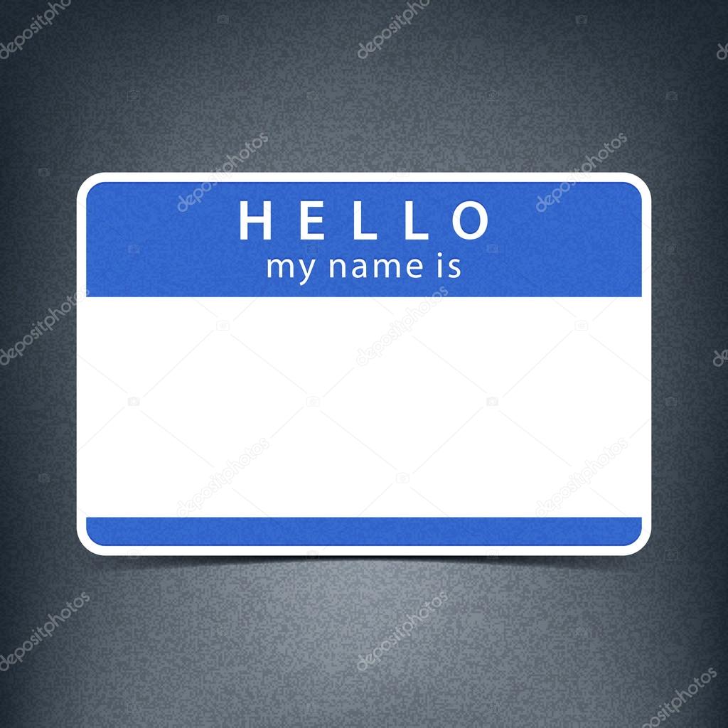 Blue name tag blank