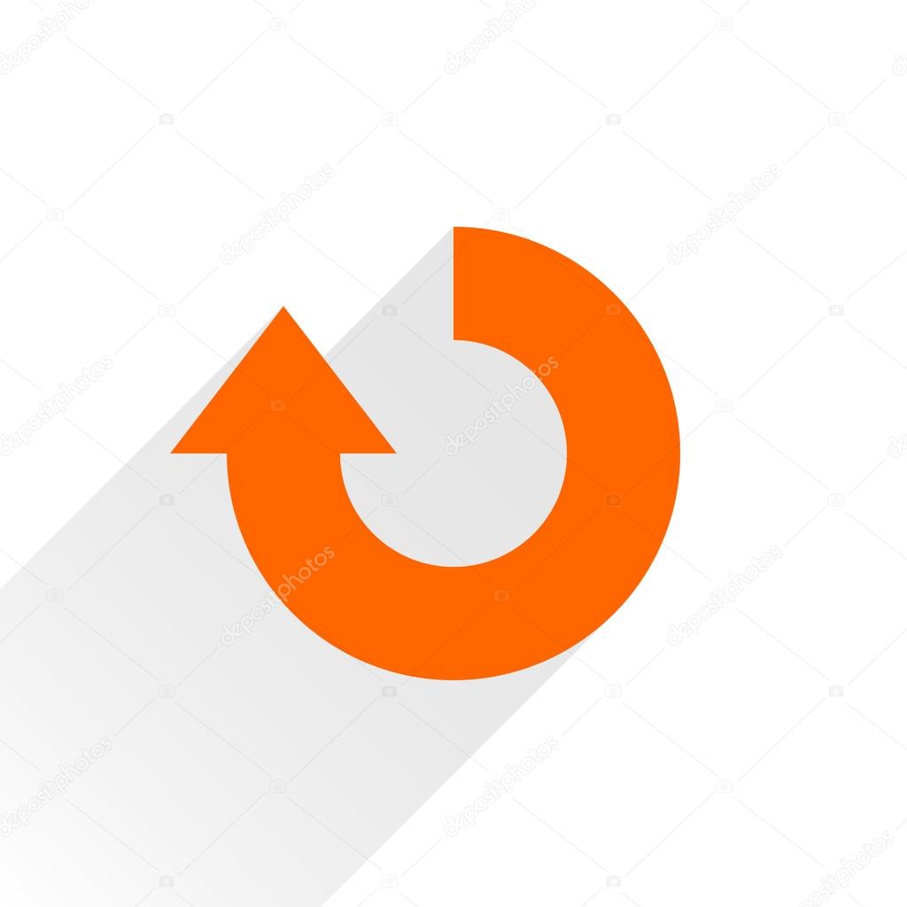 Orange arrow icon reload, refresh, rotation, reset, repeat sign