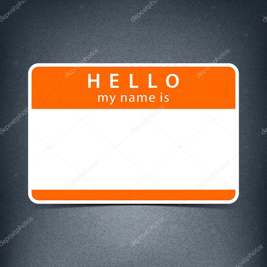 Orange name tag blank