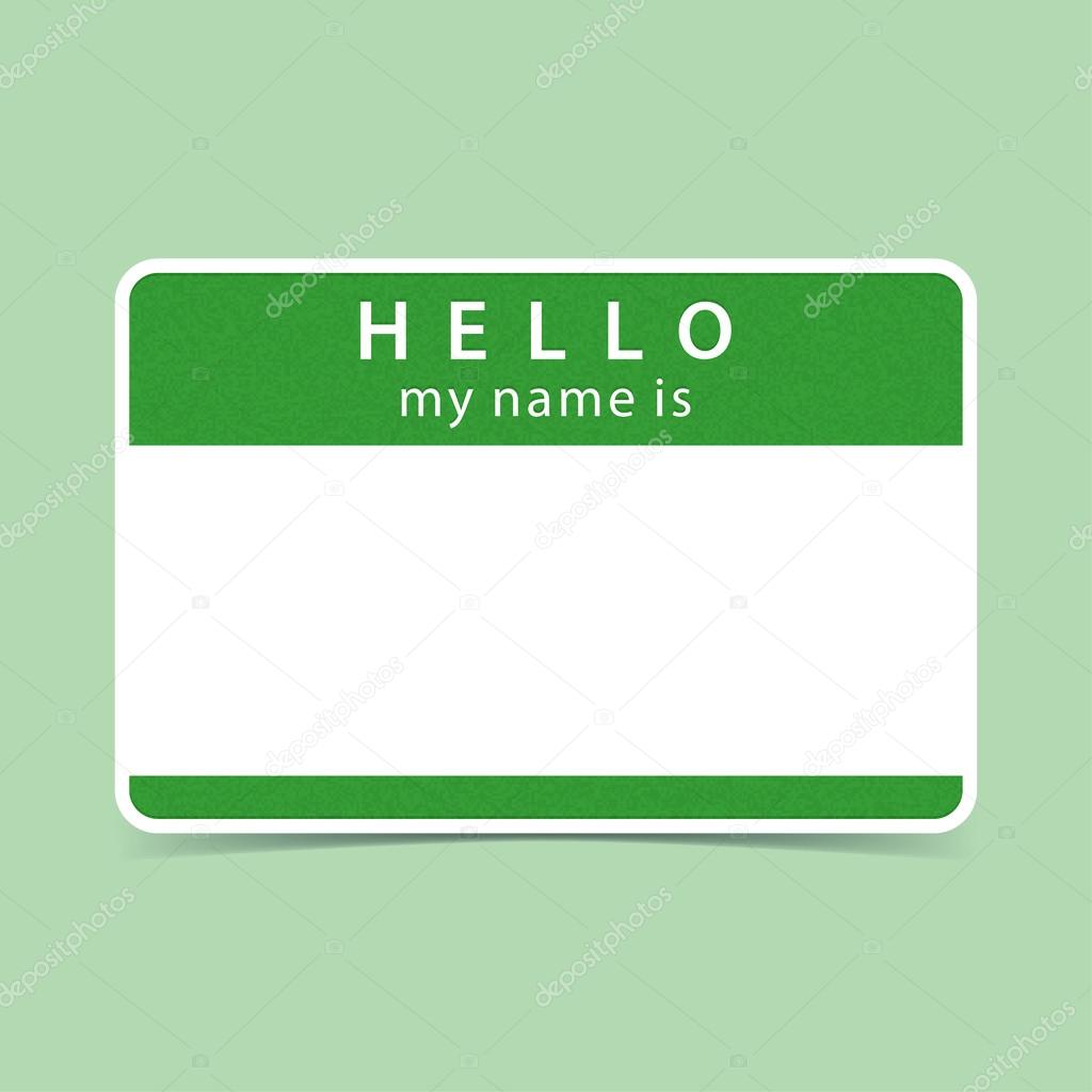 Green blank name tag