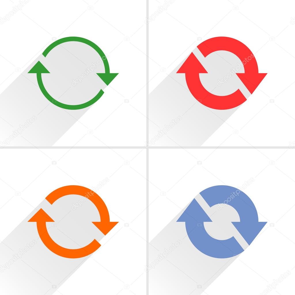 4 arrow icon. Repeat, reload, refresh, rotation, reset sign.