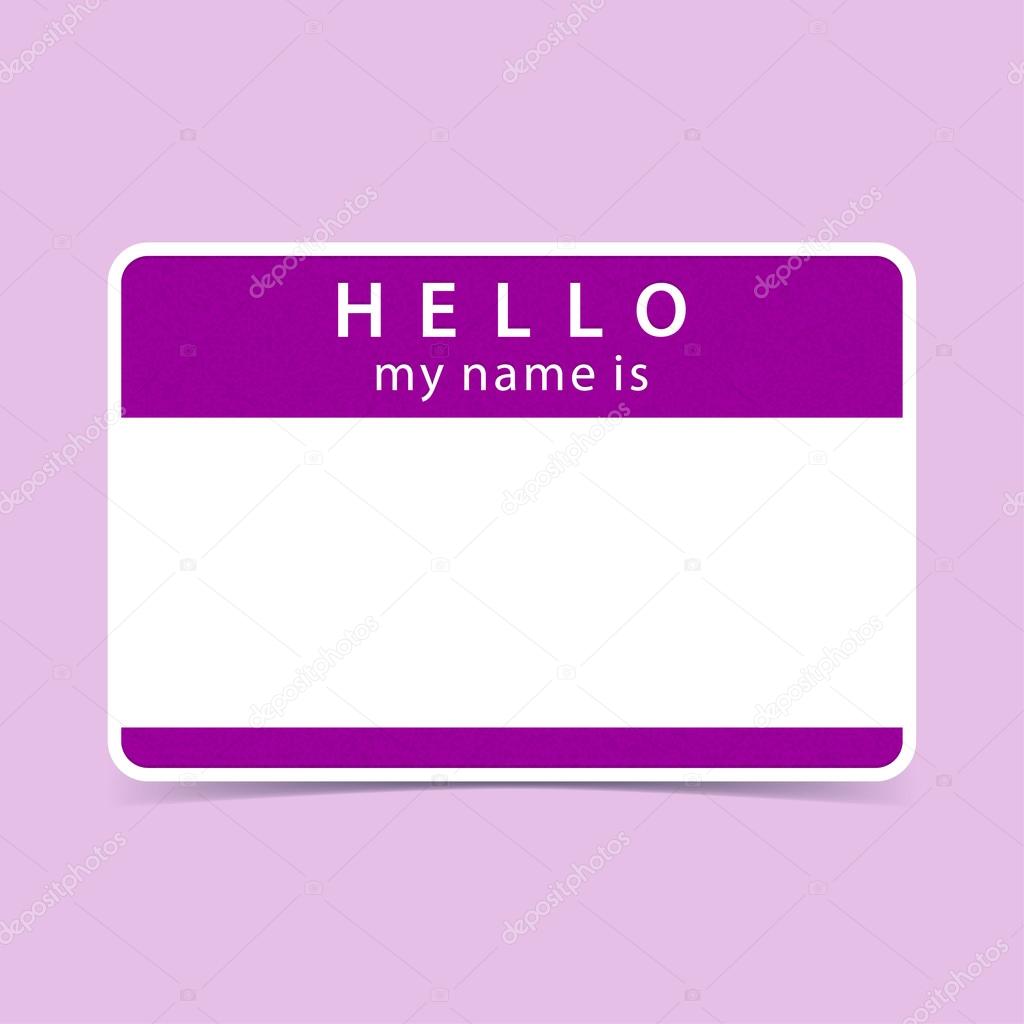 Violet name tag blank