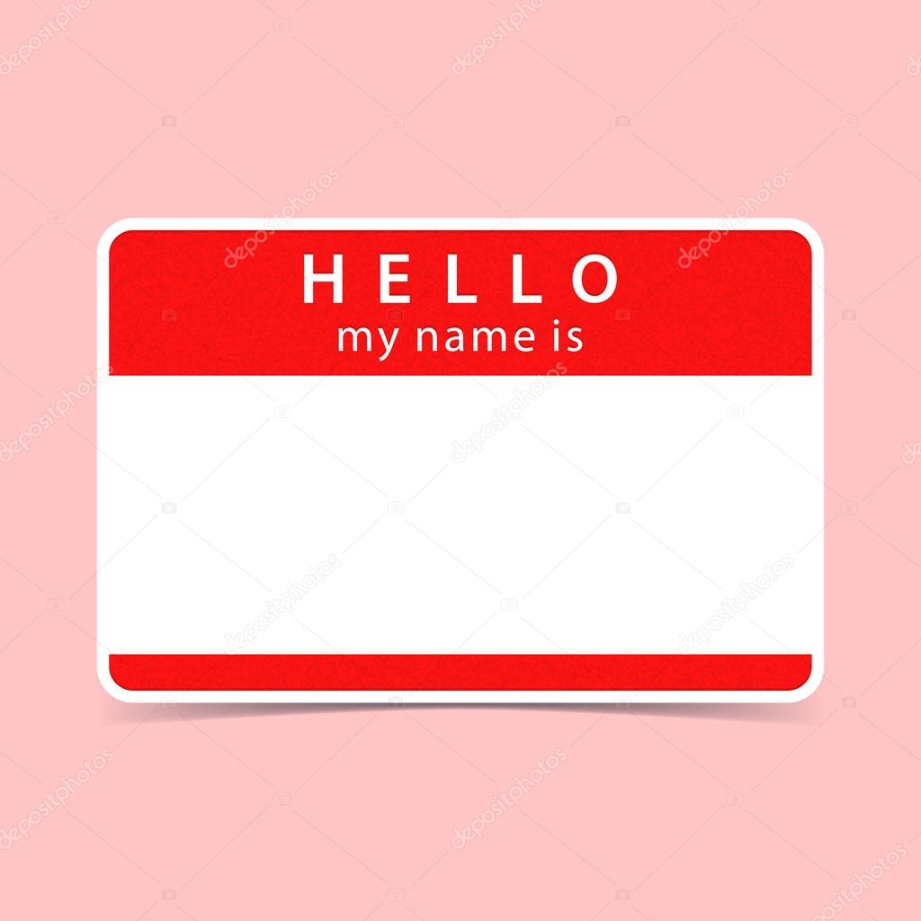 Red name tag blank