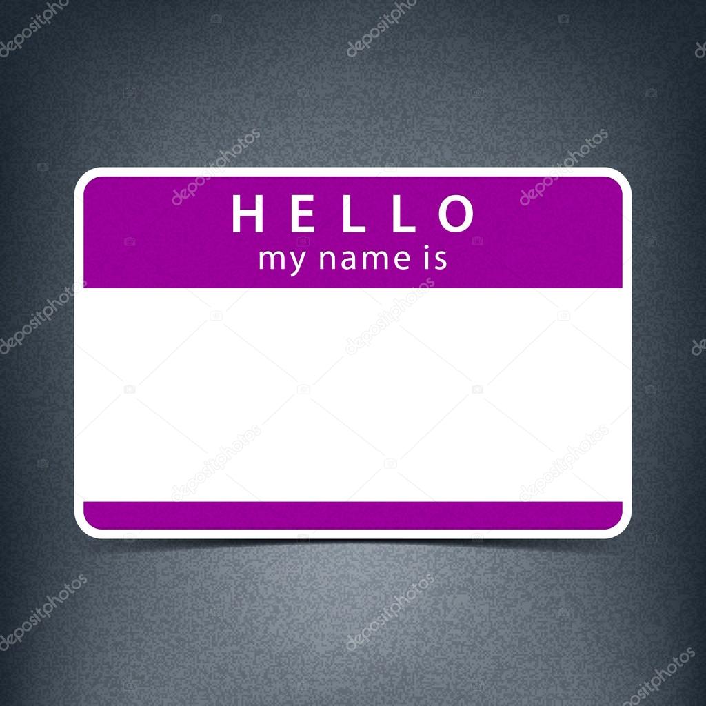 Violet color name tag blank