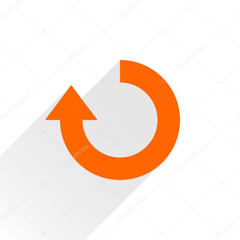 Orange arrow icon reload, refresh, rotation, reset, repeat sign