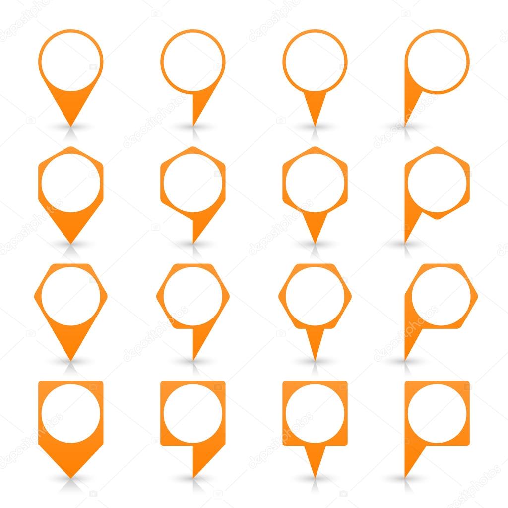 Orange blank map pin signs