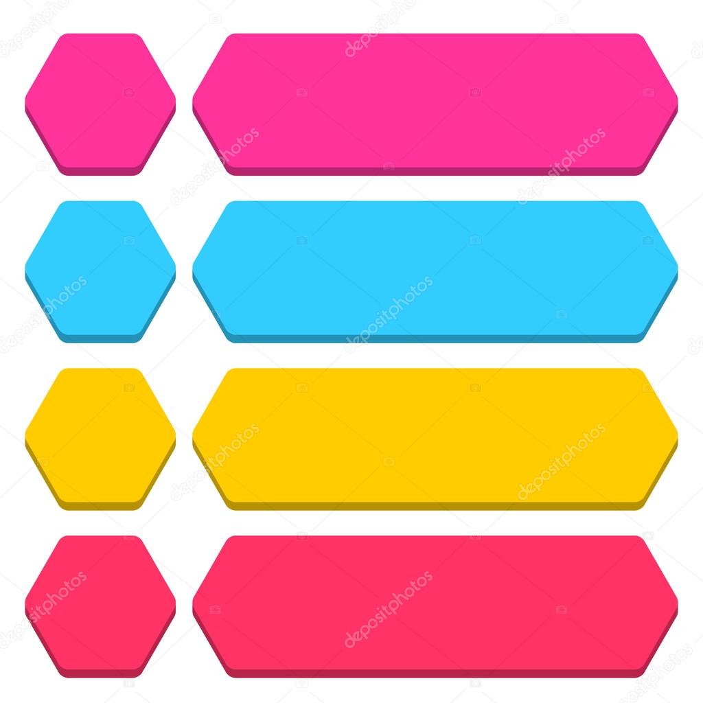 Blank hexagon and rectangle icons