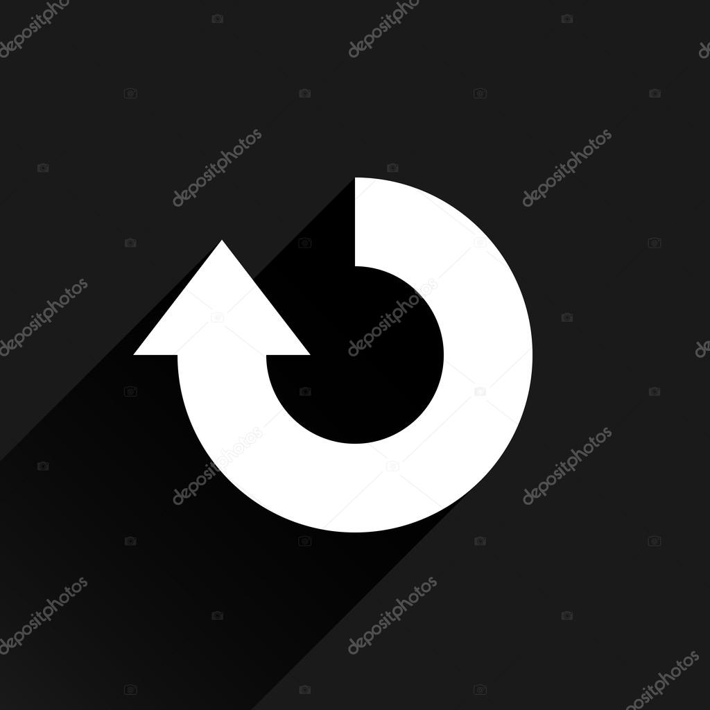 White arrow icon reload, refresh, rotation, reset, repeat sign