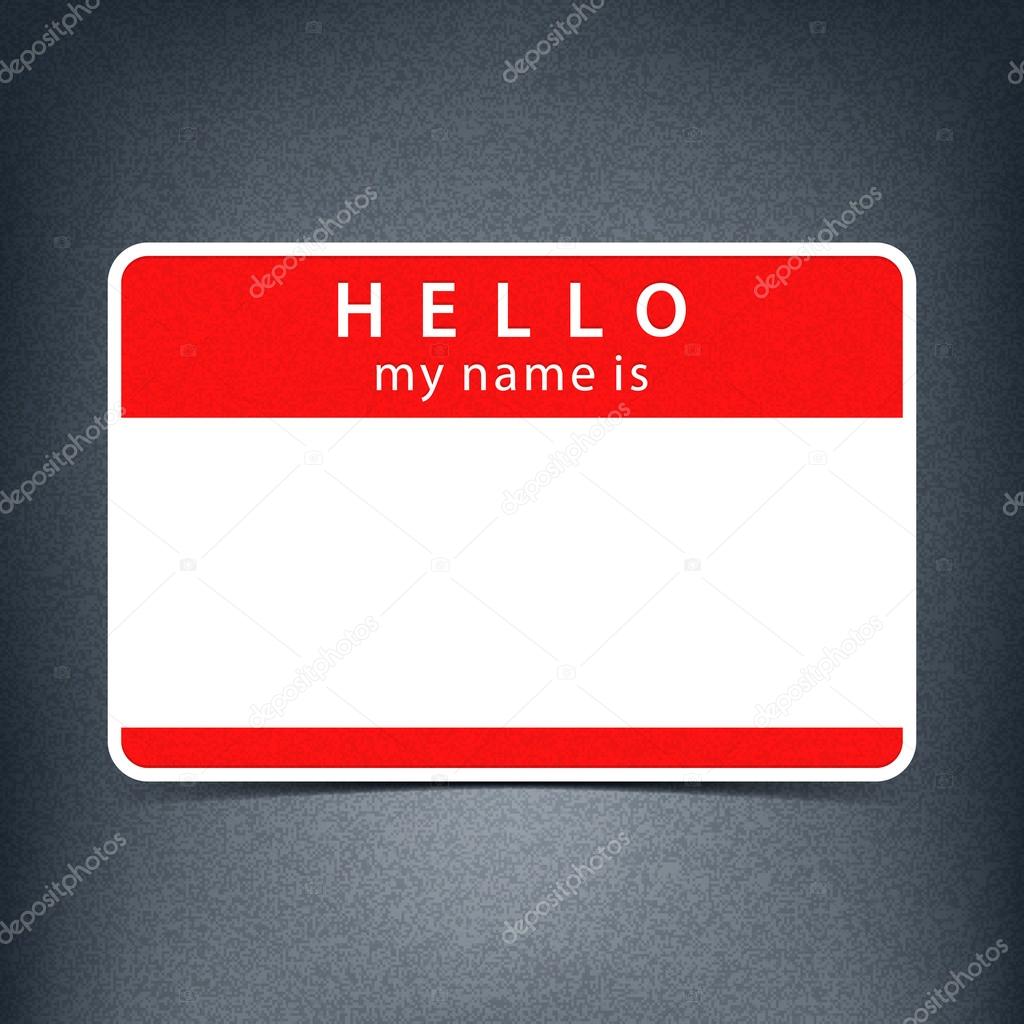 Red name tag blank