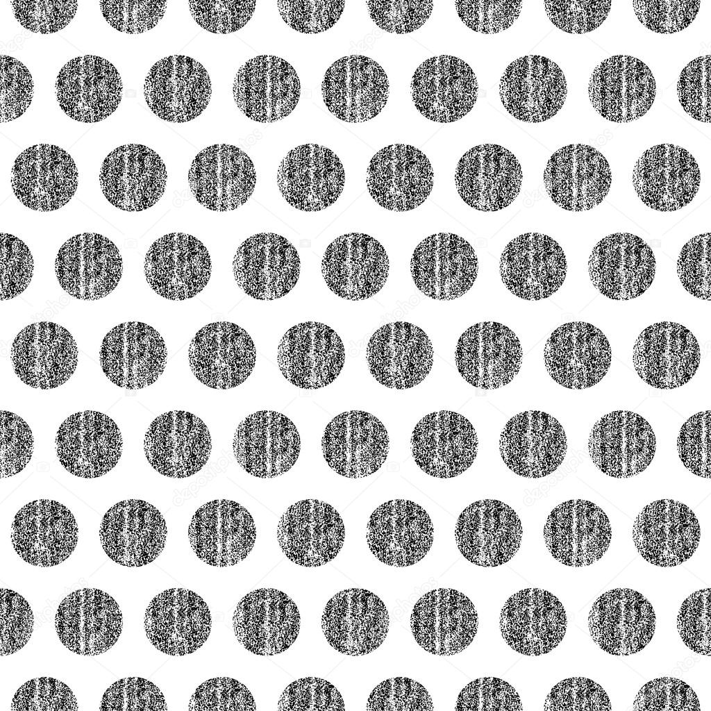 Seamless pattern with black polka dots