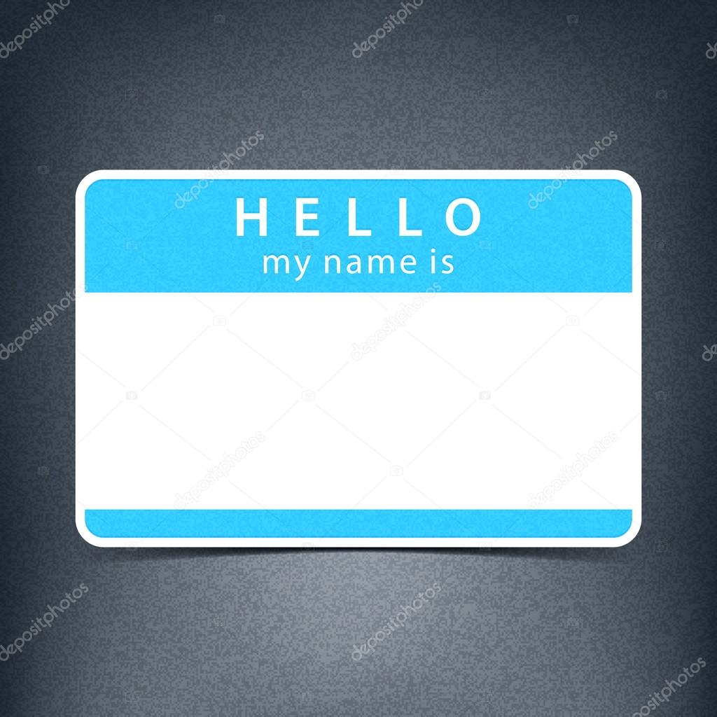 Blue name tag blank