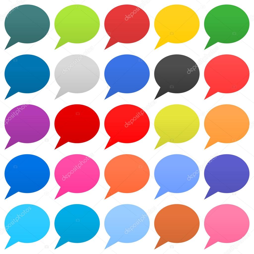 25 speech bubble sign icons