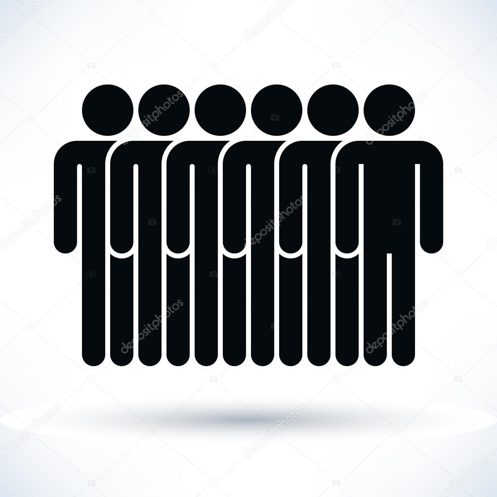 Black people (men figure) with gray drop shadow isolated on white background in flat style. Graphic design elements save in vector illustration 8 eps