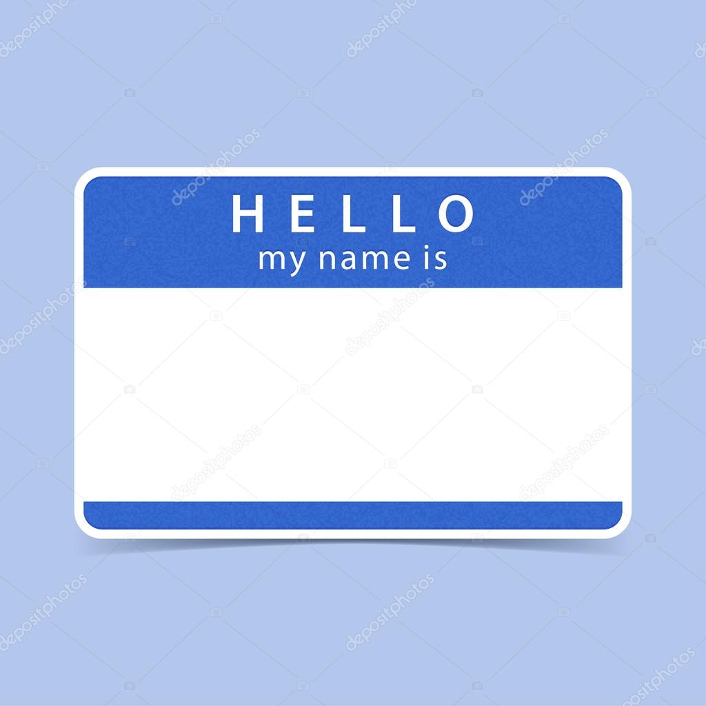 Blue blank name tag