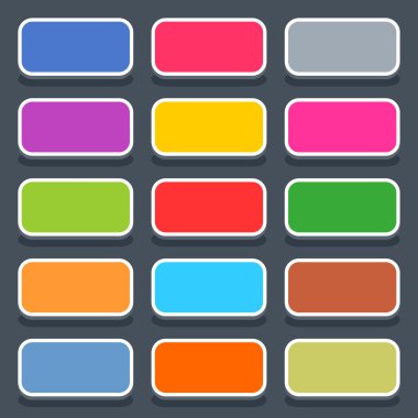 15 3d düz stil simgesi boş.