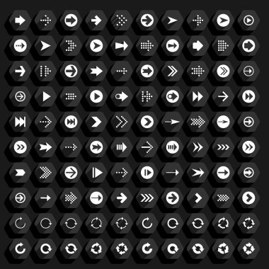 100 ok düz Icons set