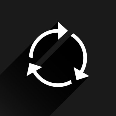 Beyaz ok simgesini yeniden yükle, yenileme, döndürme, reset, yineleme işareti