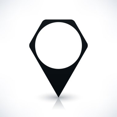 Siyah boş çokgen harita PIN