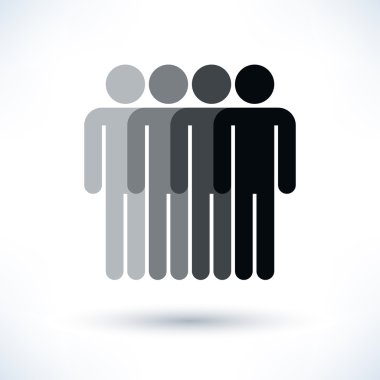 Gri tonlamalı logo dört adam