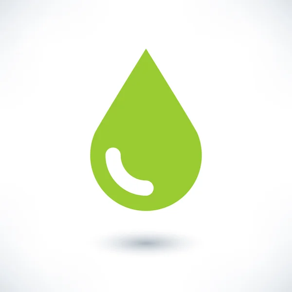 Green color drop icon — Stock Vector