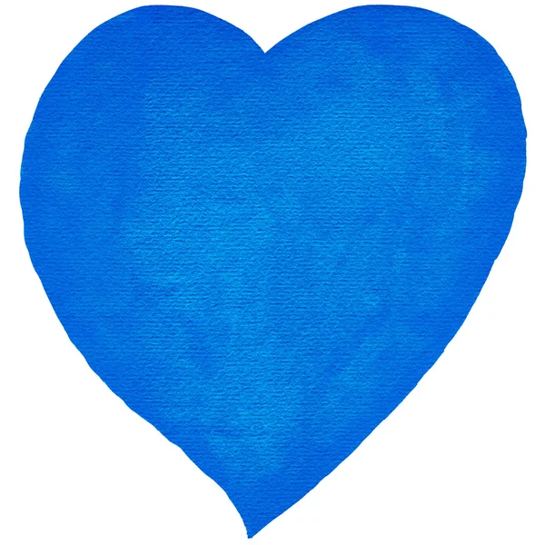 Aquarelle coeur couleur bleue — Photo