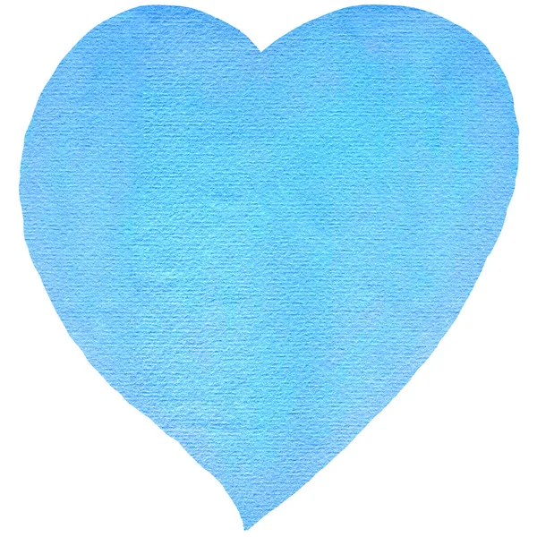 Watercolor heart blue color — Stock Photo, Image