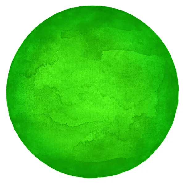 白丸の緑水彩 — ストック写真