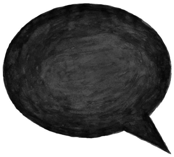 Black watercolor empty speech bubble — Stock Photo, Image