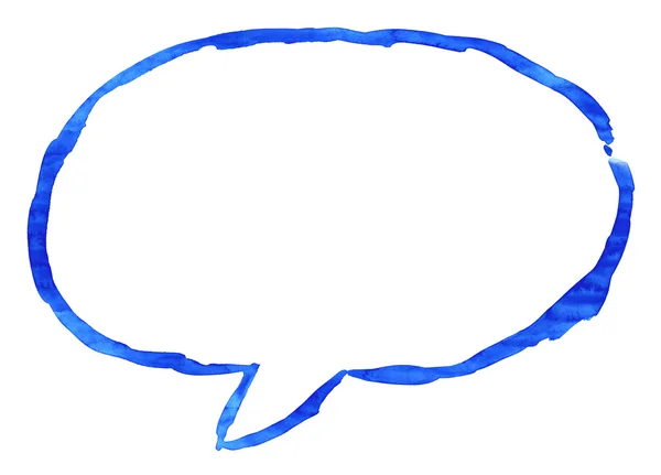 Blue watercolor speech bubble sign — Stock Photo, Image