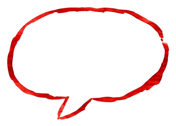 Red watercolor speech bubble sign — Stock Photo, Image