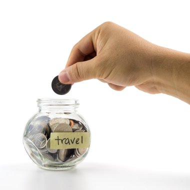 Cam kap içine para koyarak el