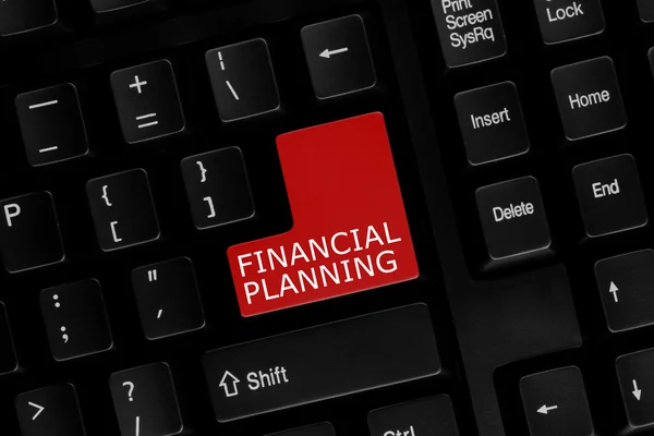 Close-up view of computer keyboard with Financial Planning words on keyboard button. — Stock Photo, Image