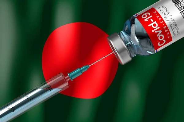 Covid Sars Cov Koronavirový Vakcinační Program Bangladéši Injekční Lahvička Injekční — Stock fotografie