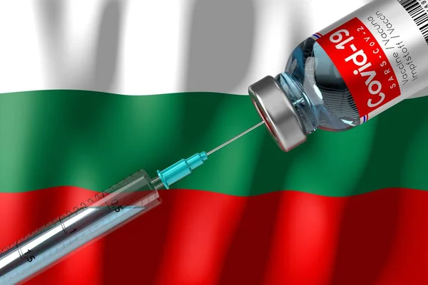 Covid Sars Cov Koronavirový Vakcinační Program Bulharsku Injekční Lahvička Injekční — Stock fotografie