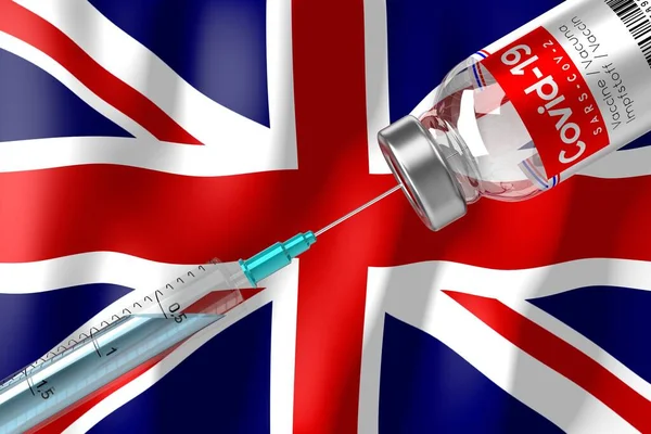 Covid Sars Cov Koronavirový Vakcinační Program Anglii Injekční Lahvička Injekční — Stock fotografie