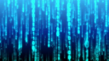 Matris, ikili kod - bilgisayar uygulaması, internet konsepti - 3D illüstrasyon