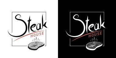 Biftek evi, barbekü, ızgara - vektör logosu