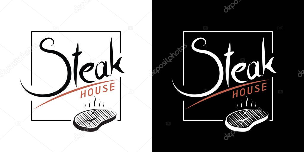 Steakhouse, barbecue, grill - vector logo