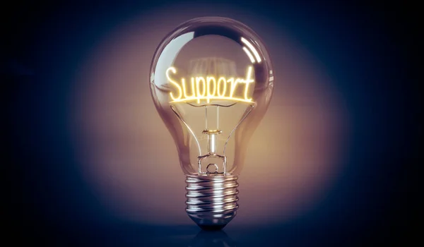 Support Concept Shining Light Bulb Illustration — Stock Fotó