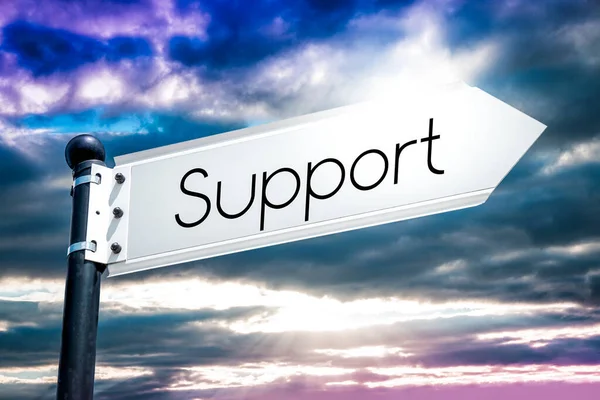 Support Signpost One Arrow Sky Background — Stock Photo, Image
