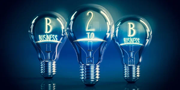 B2B Business Business Concept Lâmpadas Brilhantes Ilustração — Fotografia de Stock