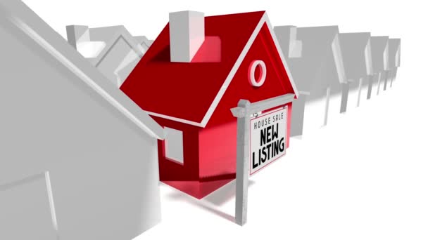New Listing House Sale Board Geometrical House Shape Animation 3840X2160 — Stock Video