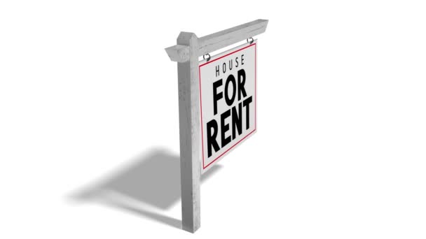 House Rent Board White Background Real Estate Offer Concept Animation — 비디오