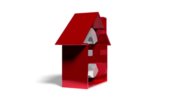 Геометрическая Форма Дома Знак Фунта Стоимость Дома Концепция Недвижимости Анимация — стоковое видео
