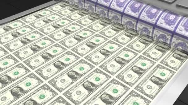 Printing One Dollar Bills Great Topics Finance Economy Business Etc — Stock Video