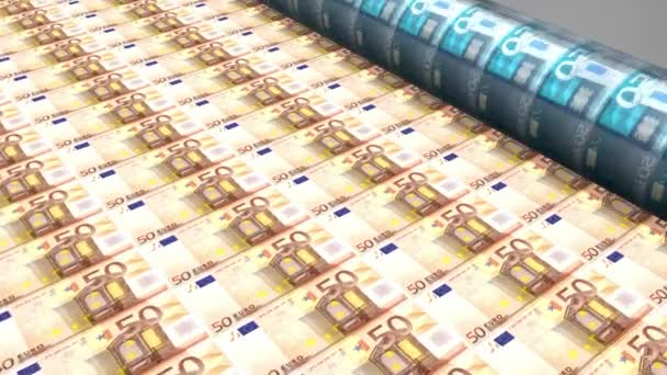 Drukowanie Banknotów Euro Świetne Takich Tematów Jak Finanse Gospodarka Biznes — Wideo stockowe
