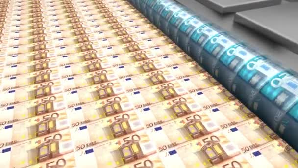 Het Drukken Van Euro Rekeningen Geweldig Voor Onderwerpen Zoals Financiën — Stockvideo