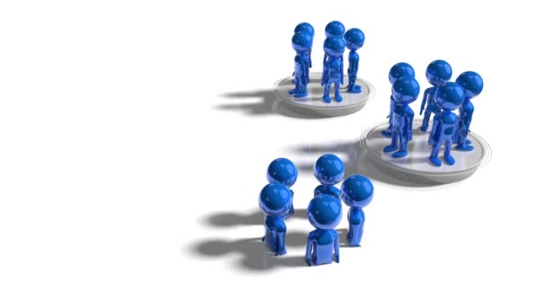 Μπλε Χαρακτήρες Κινουμένων Σχεδίων Social Networking Job Concept Animation 3840X2160 — Αρχείο Βίντεο