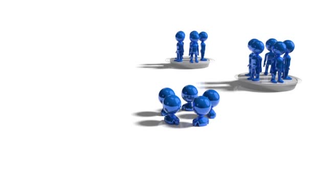 Modré Kreslené Postavičky Boss Employment Job Concept Animace 3840X2160 — Stock video