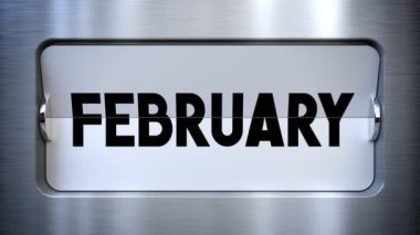 Modern takvim yılın ayları boyunca dönüyor - Ocak 'tan Aralık' a kadar, pürüzsüz döngü - 3D 4k animasyon (3840x2160 px).